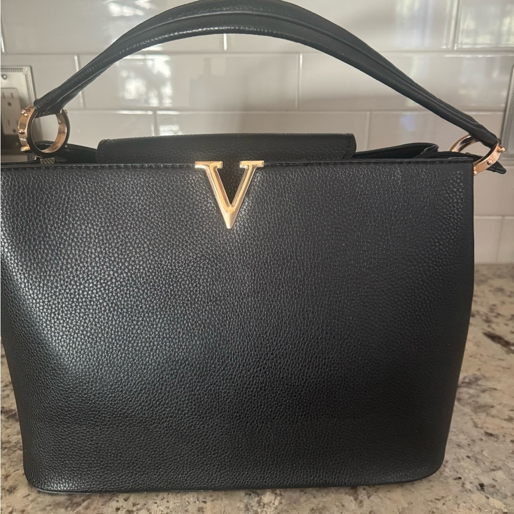 Italian leather black bag